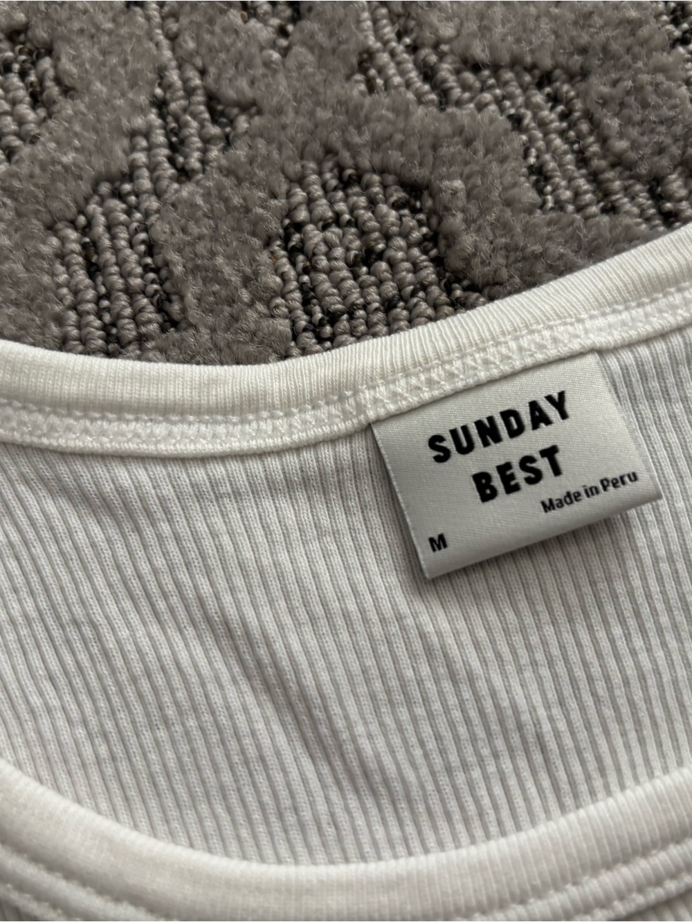 Sunday Best Ribbed Tank Set - White & Light Aqua - Picture 2 of 2